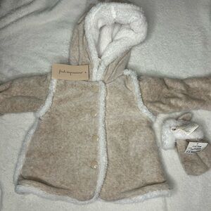 First Impressions Tan and White Baby Coat